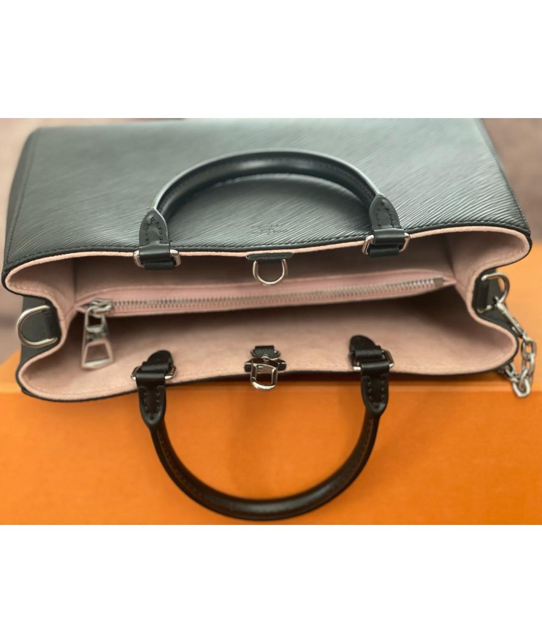LOUIS VUITTON Черная кожаная сумка с короткими ручками, фото 4