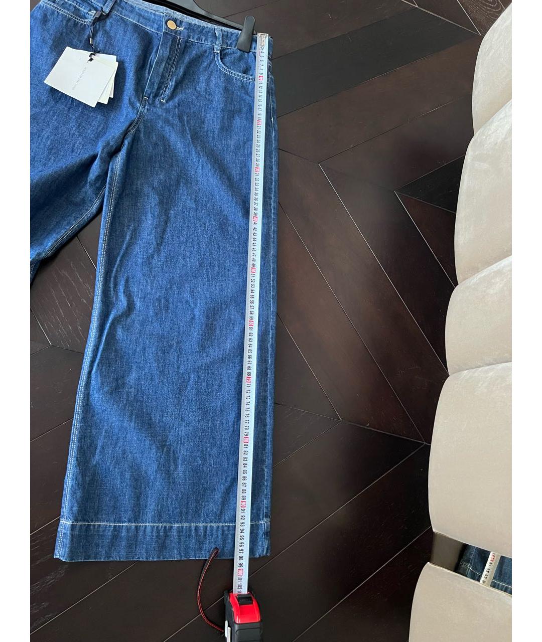 'S MAX MARA Синие хлопковые джинсы клеш, фото 6
