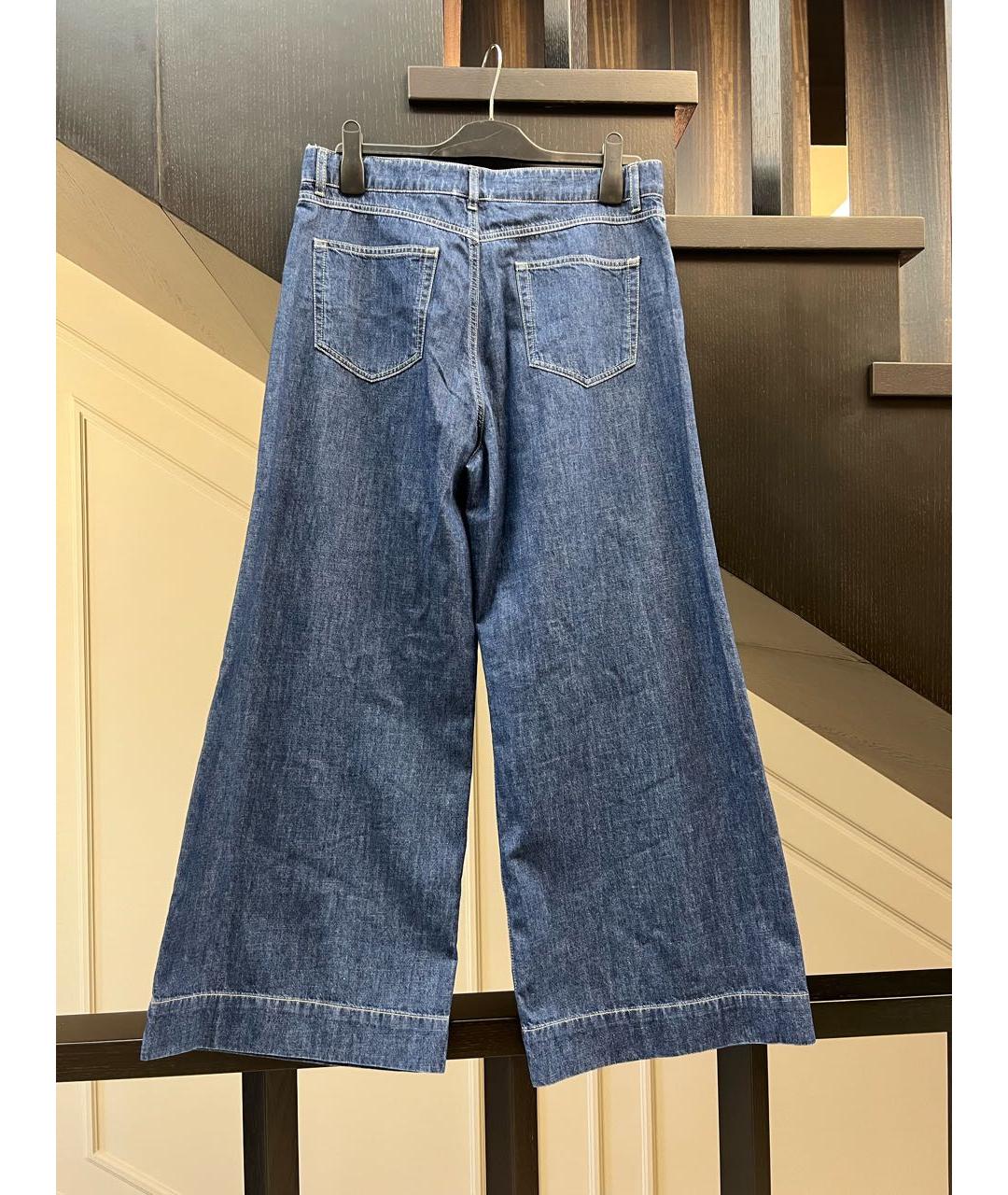 'S MAX MARA Синие хлопковые джинсы клеш, фото 2