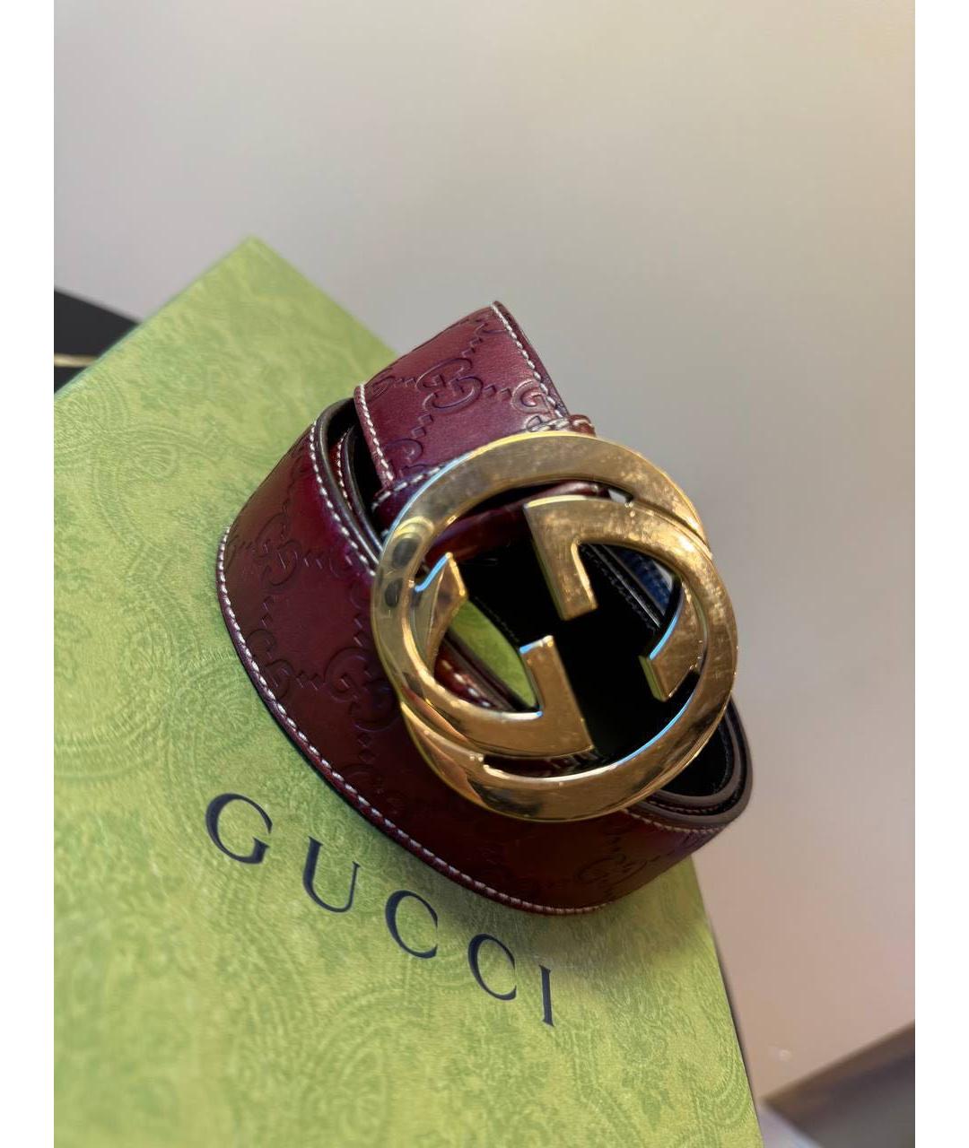 GUCCI Бордовый ремень, фото 2