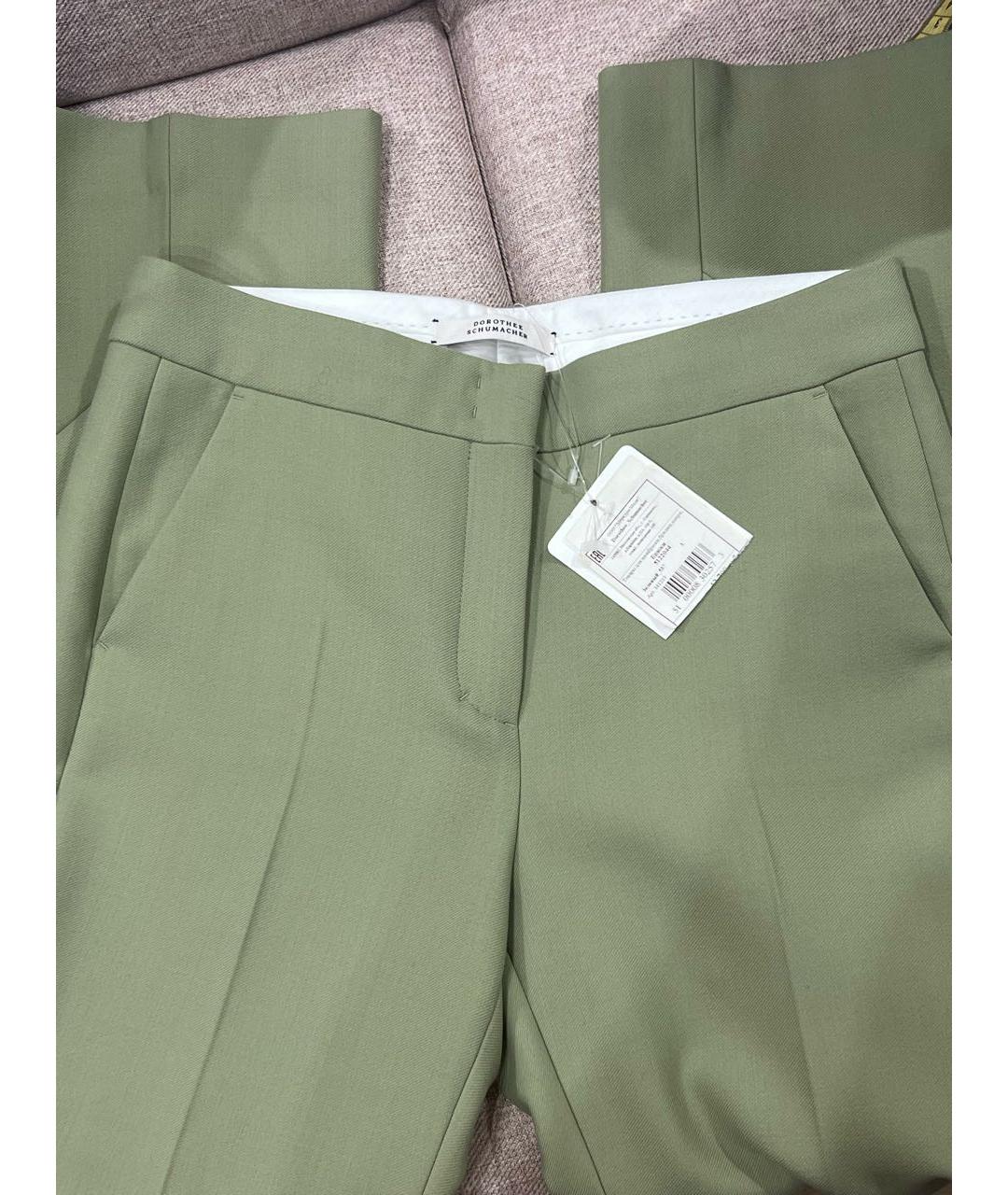 DOROTHEE SCHUMACHER Зеленые хлопковые брюки широкие, фото 3