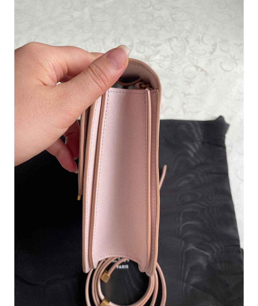 CELINE Розовая кожаная сумка через плечо, фото 4
