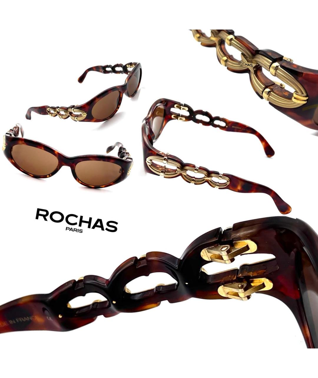 ROCHAS Коричневые пластиковые солнцезащитные очки, фото 6