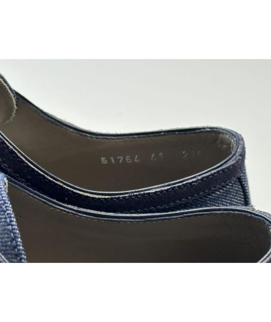 BRIONI Темно-синие текстильные низкие кроссовки / кеды, фото 6