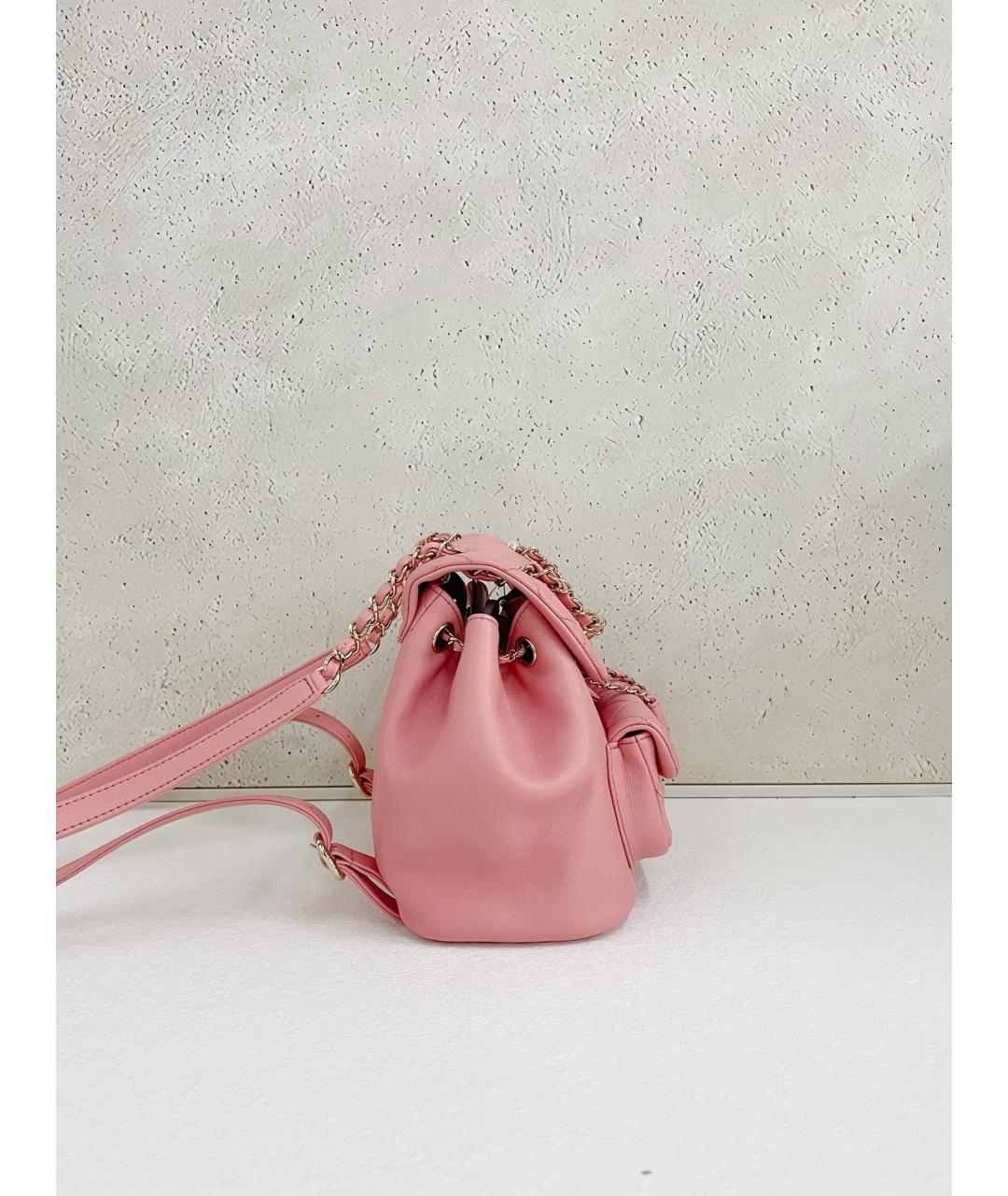 CHANEL Розовый кожаный рюкзак, фото 4
