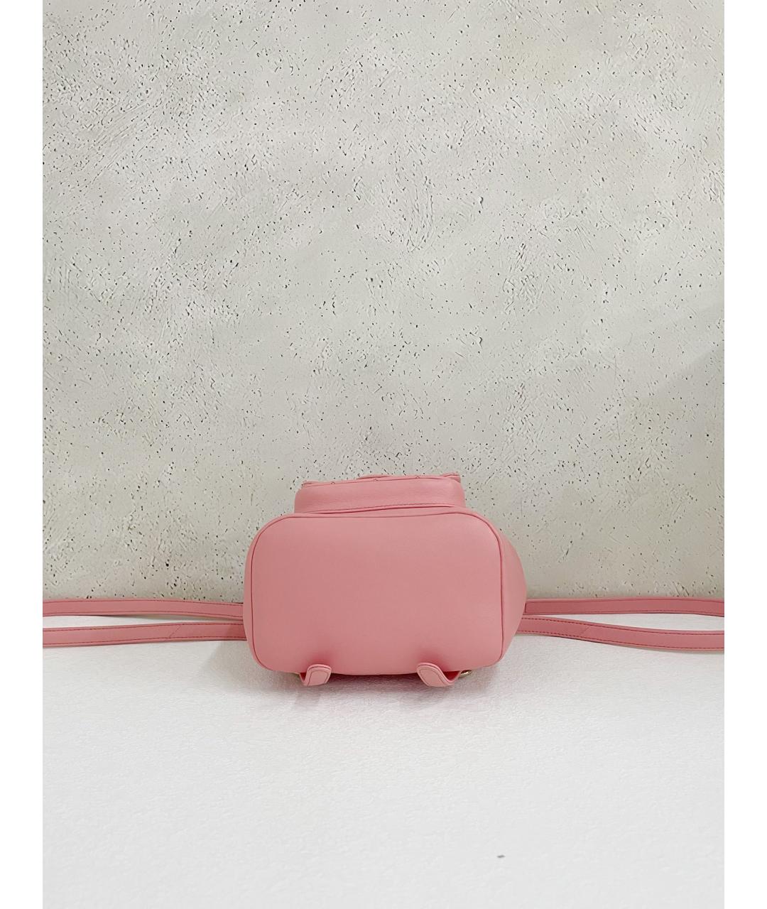 CHANEL Розовый кожаный рюкзак, фото 5