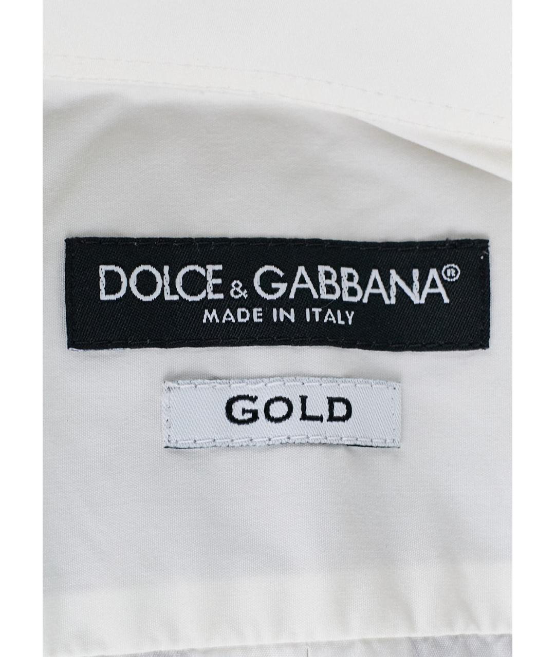 DOLCE&GABBANA Белая хлопковая классическая рубашка, фото 3