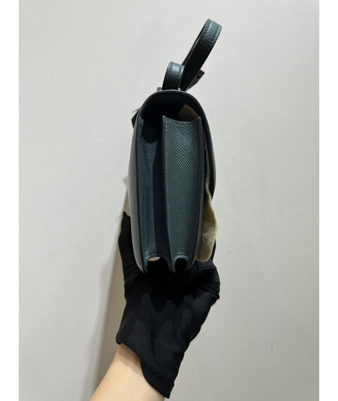 HERMES Голубая кожаная сумка через плечо, фото 4