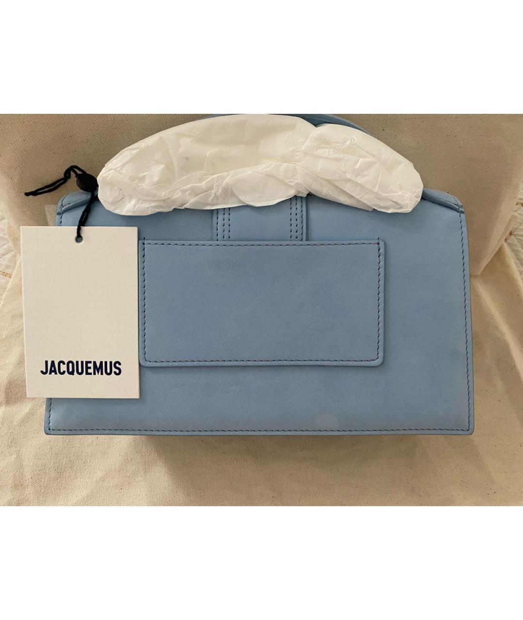 JACQUEMUS Голубая замшевая сумка с короткими ручками, фото 3