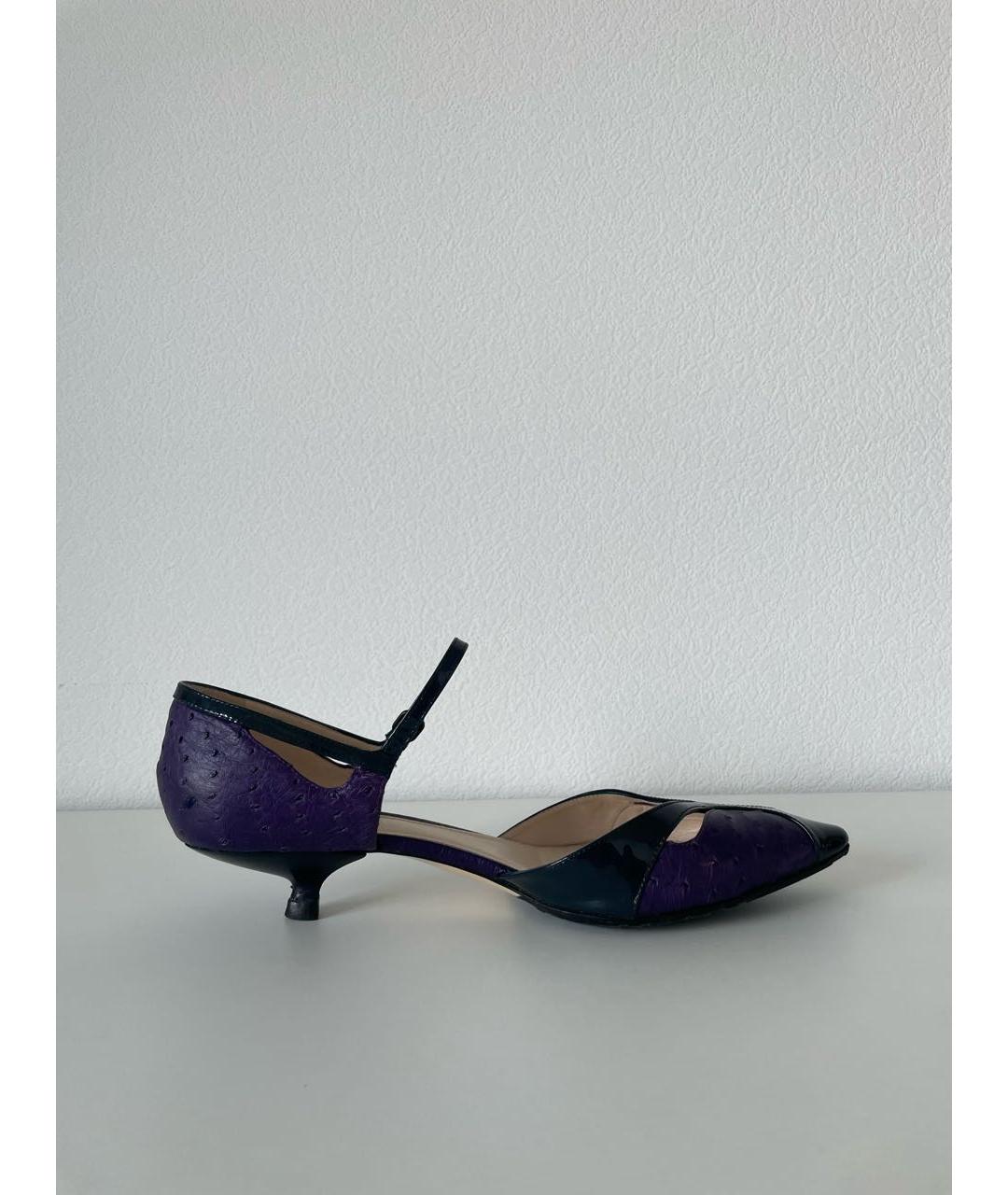 BOTTEGA VENETA Фиолетовые кожаные туфли, фото 9