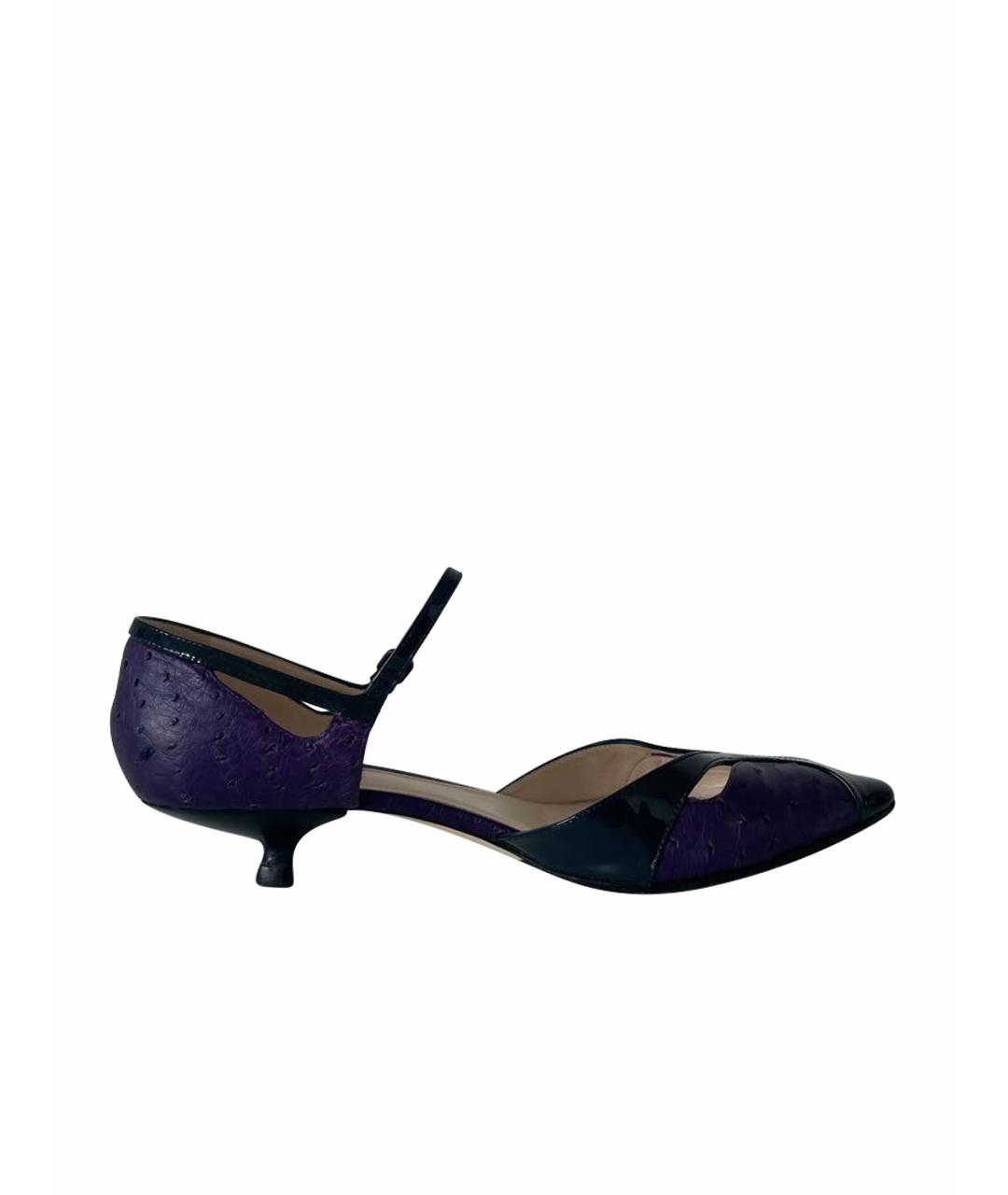 BOTTEGA VENETA Фиолетовые кожаные туфли, фото 1