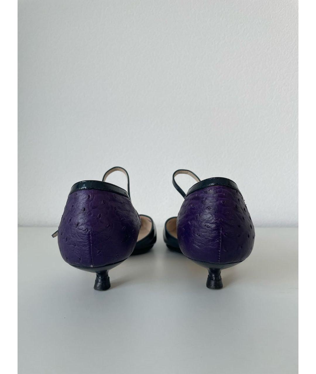 BOTTEGA VENETA Фиолетовые кожаные туфли, фото 4