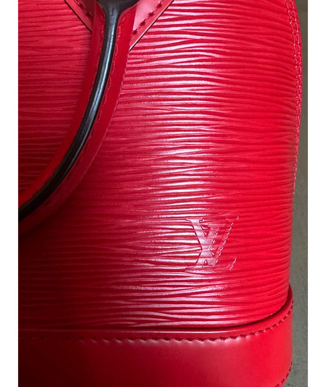 LOUIS VUITTON Красная кожаная сумка с короткими ручками, фото 7