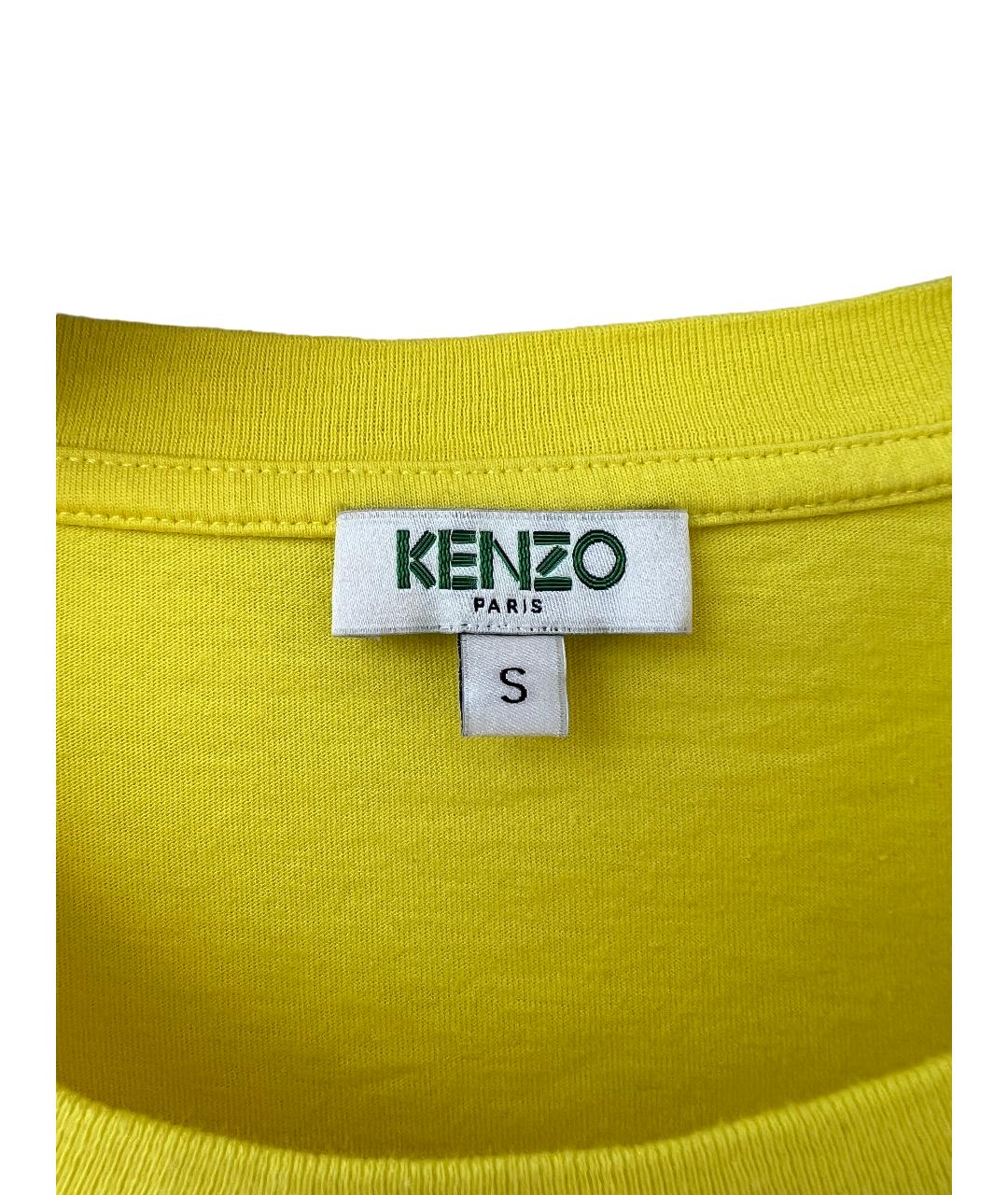 KENZO Желтая хлопковая футболка, фото 3