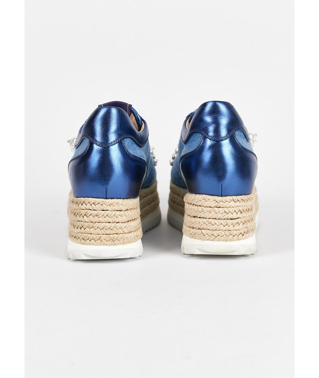 LE SILLA Голубые текстильные кроссовки, фото 4