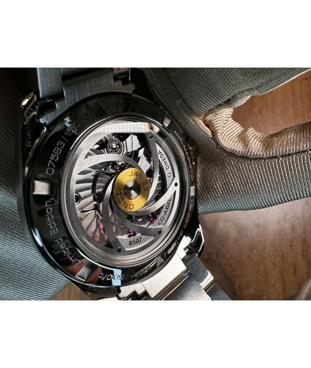 OMEGA Темно-синие металлические часы, фото 7