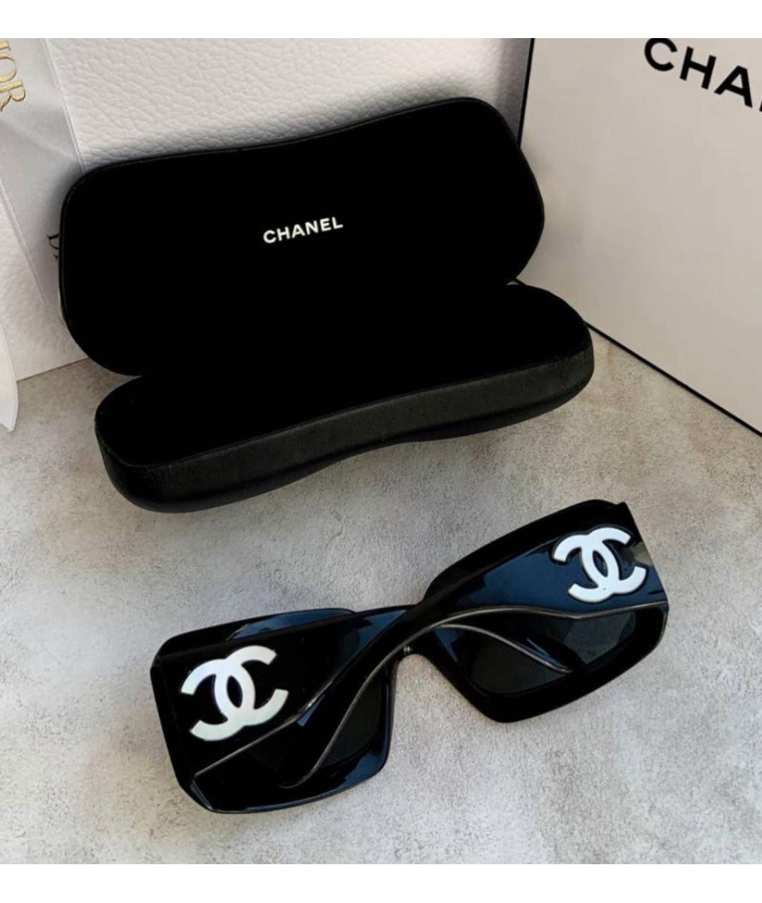 CHANEL Черные пластиковые солнцезащитные очки, фото 2