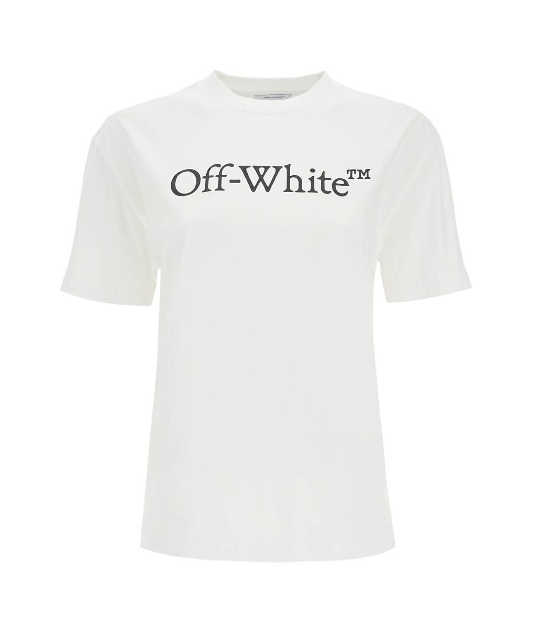 OFF-WHITE Белая хлопковая футболка, фото 1