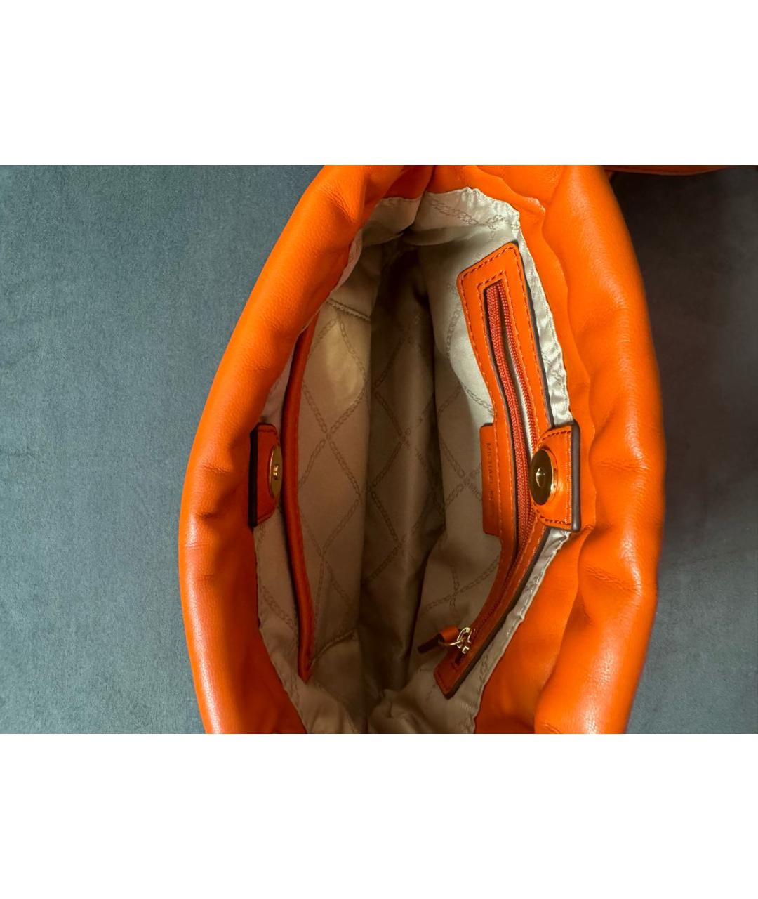 MICHAEL KORS Оранжевая сумка через плечо из экзотической кожи, фото 4