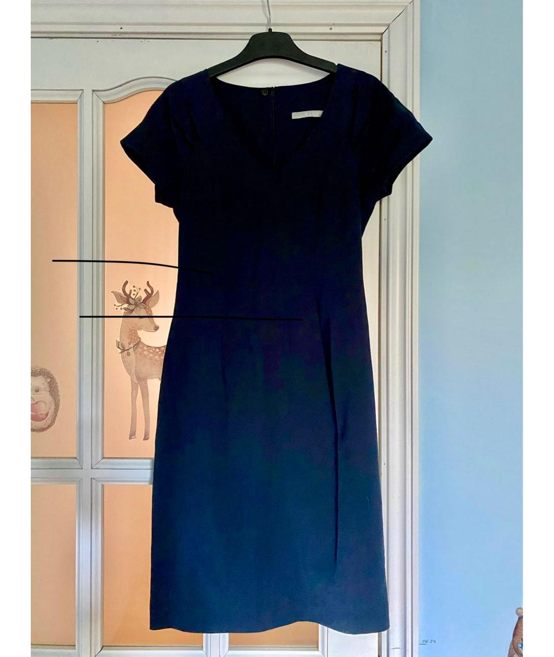 TIGER OF SWEDEN Темно-синее шерстяное повседневное платье, фото 3
