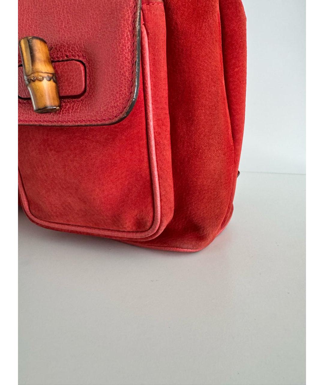 GUCCI Красный замшевый рюкзак, фото 4