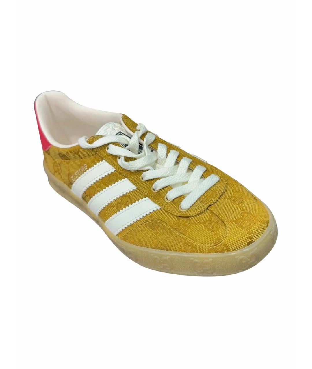 GUCCI Желтые текстильные кроссовки, фото 1