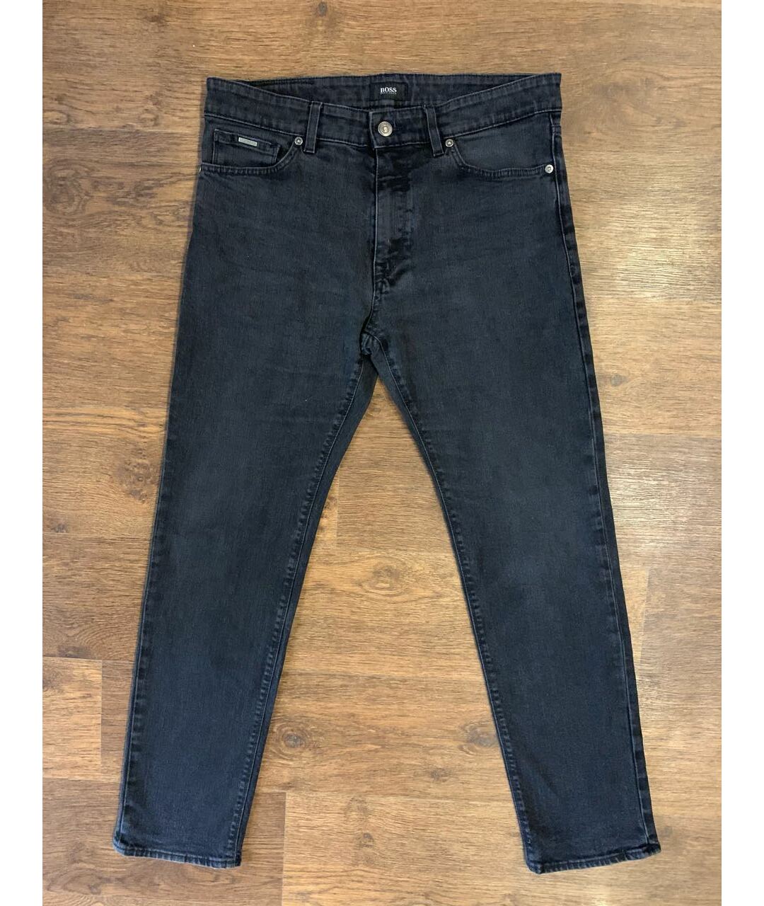 HUGO BOSS Антрацитовые хлопко-эластановые джинсы скинни, фото 9