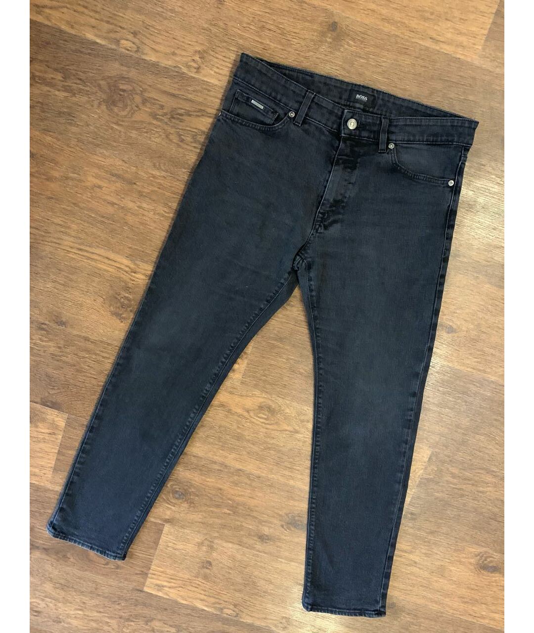 HUGO BOSS Антрацитовые хлопко-эластановые джинсы скинни, фото 3
