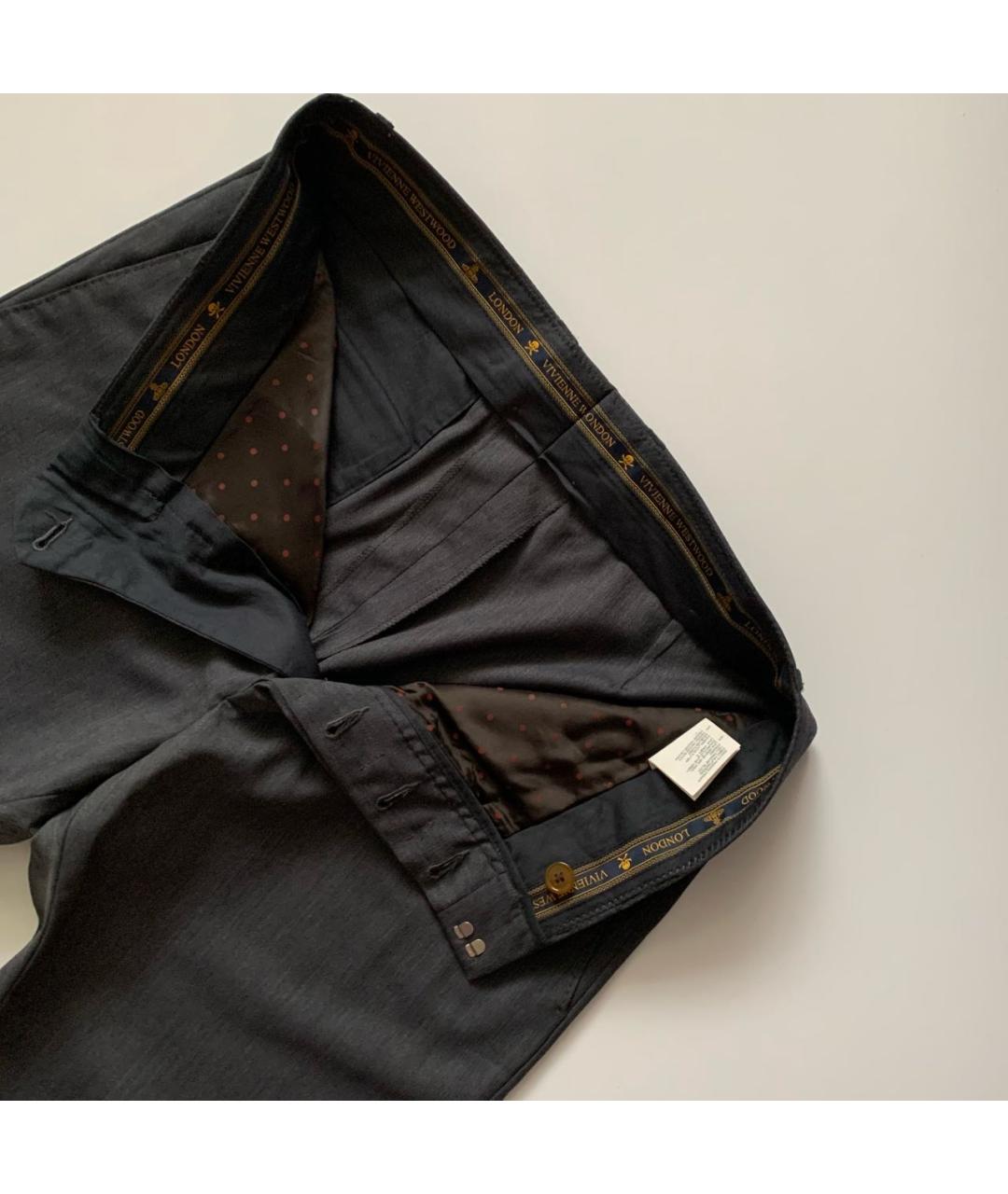 VIVIENNE WESTWOOD Серые шерстяные классические брюки, фото 3