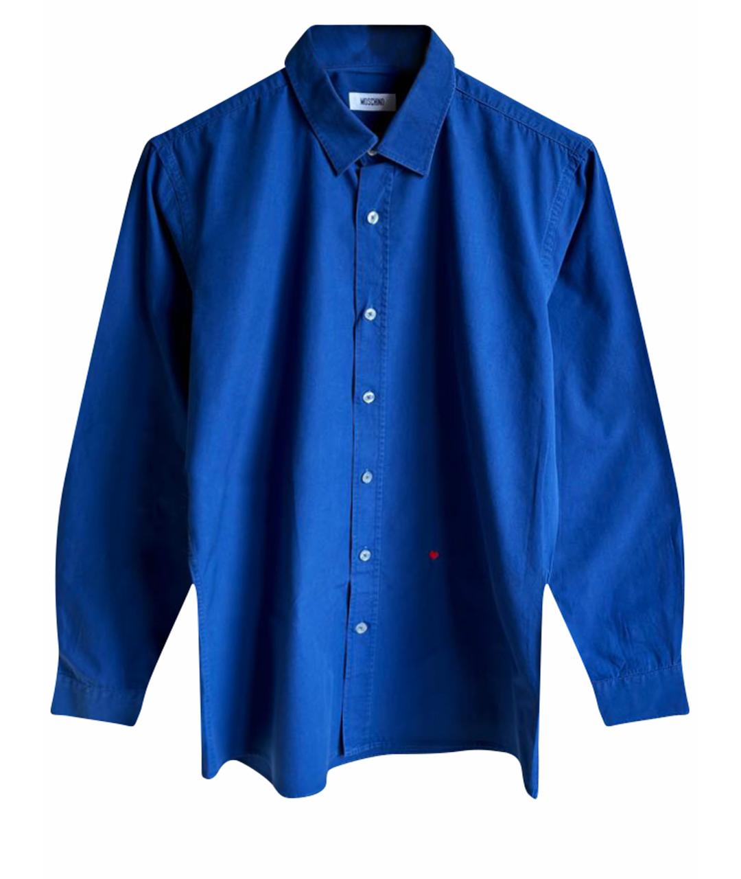 MOSCHINO Синяя хлопковая кэжуал рубашка, фото 1