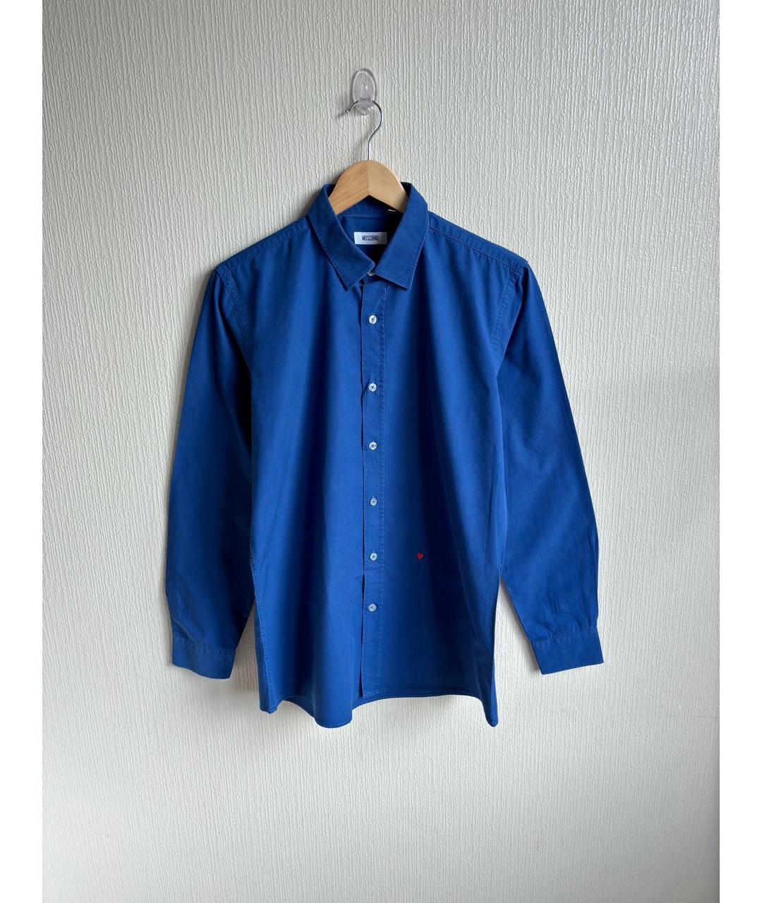 MOSCHINO Синяя хлопковая кэжуал рубашка, фото 9