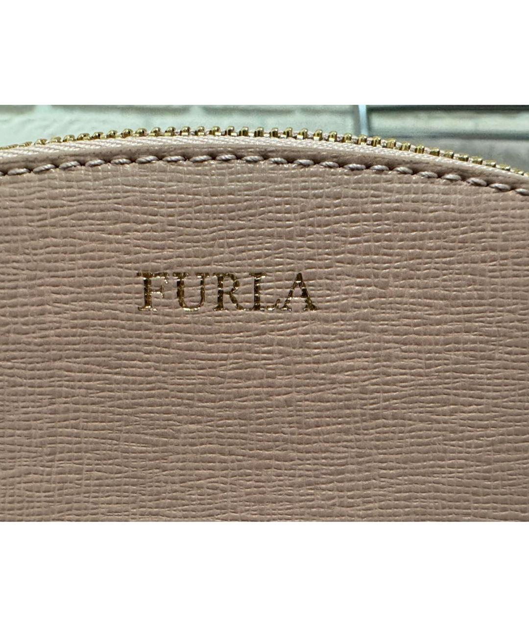 FURLA Розовая кожаная косметичка, фото 3