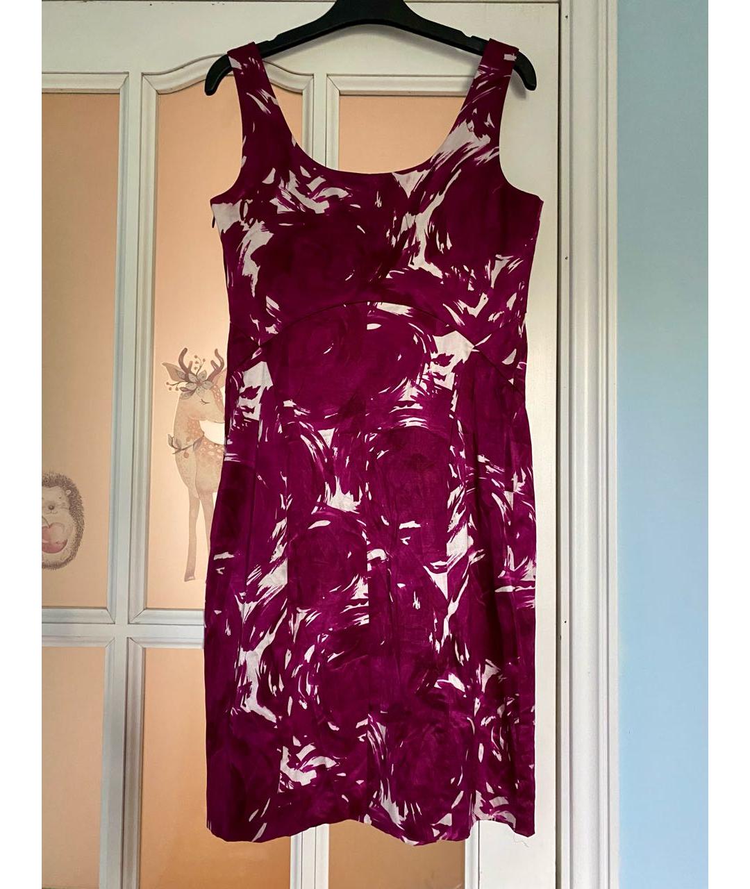 THEORY Бордовое шелковое повседневное платье, фото 5