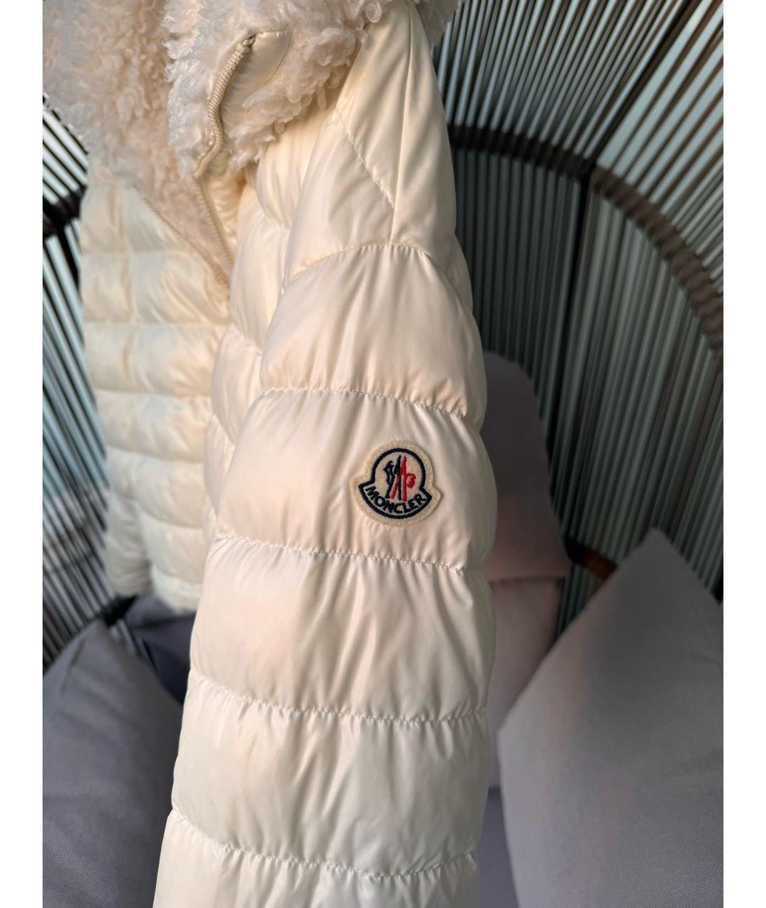 MONCLER Белая полиэстеровая куртка, фото 3