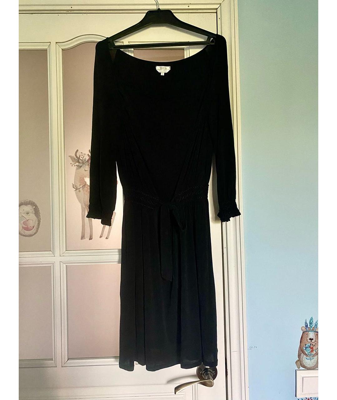 MAX MARA Черное вискозное повседневное платье, фото 7