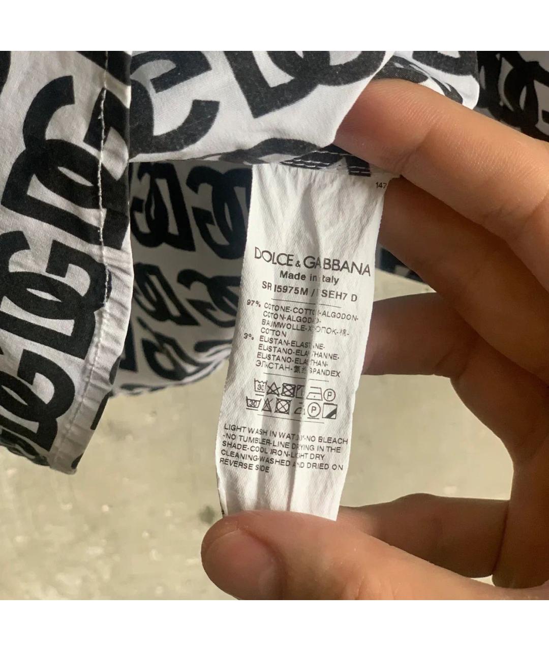 DOLCE&GABBANA Белая хлопковая кэжуал рубашка, фото 6