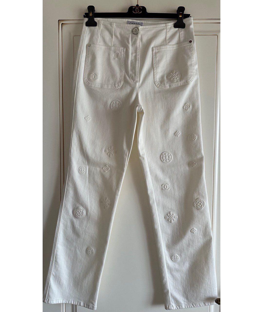 CHANEL Белые прямые джинсы, фото 3