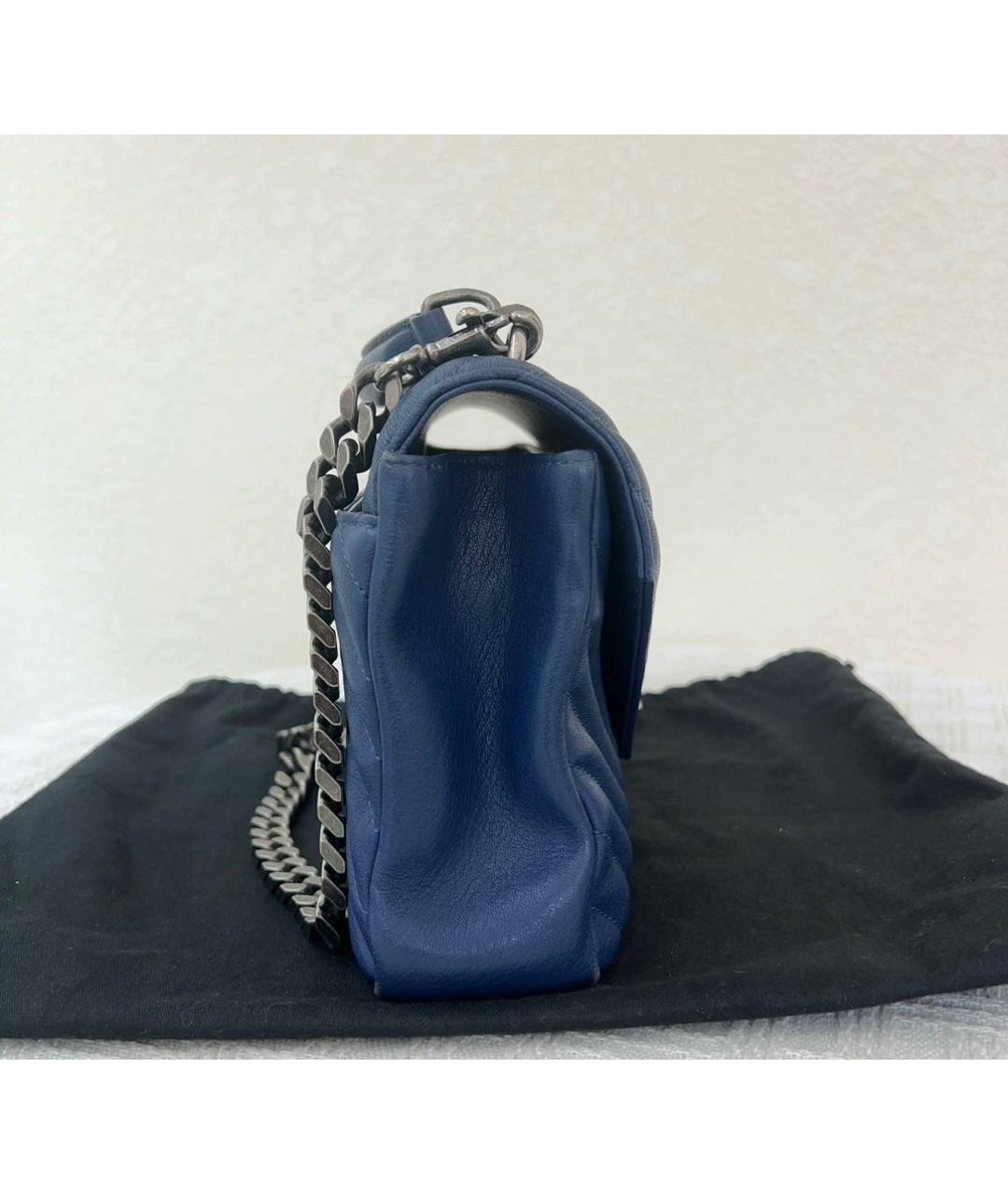 SAINT LAURENT Синяя кожаная сумка через плечо, фото 2