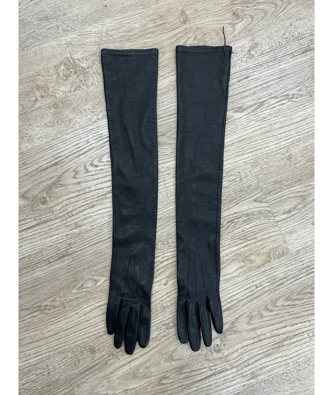LANVIN Черные кожаные перчатки, фото 5