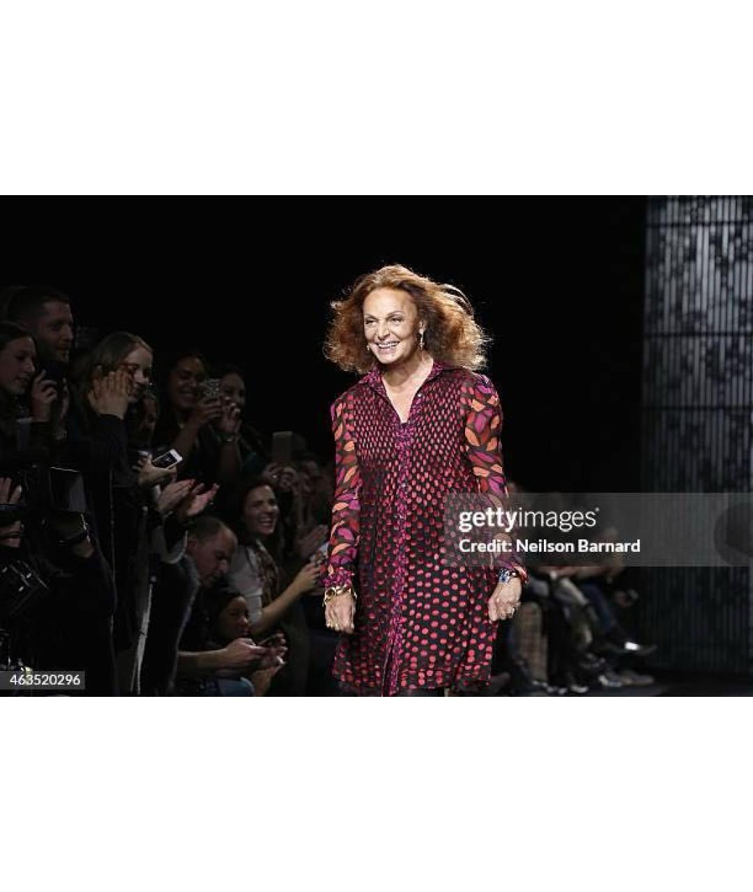 DIANE VON FURSTENBERG Красное синтетическое повседневное платье, фото 6