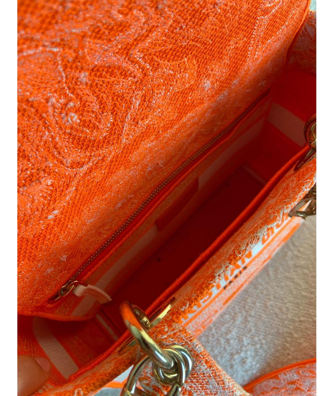CHRISTIAN DIOR Оранжевая сумка с короткими ручками, фото 4