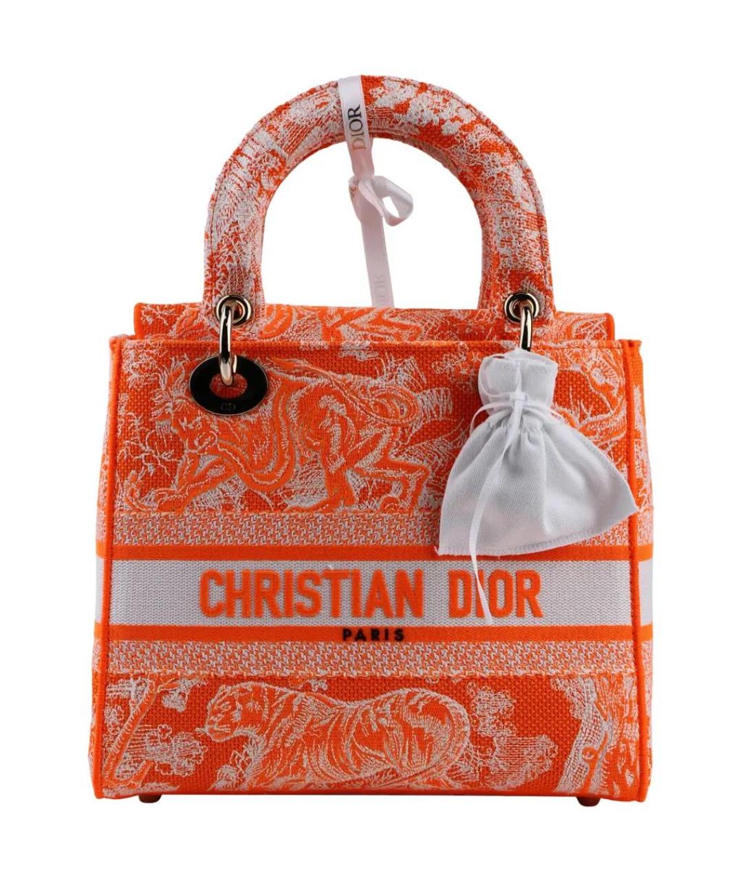 CHRISTIAN DIOR Оранжевая сумка с короткими ручками, фото 7