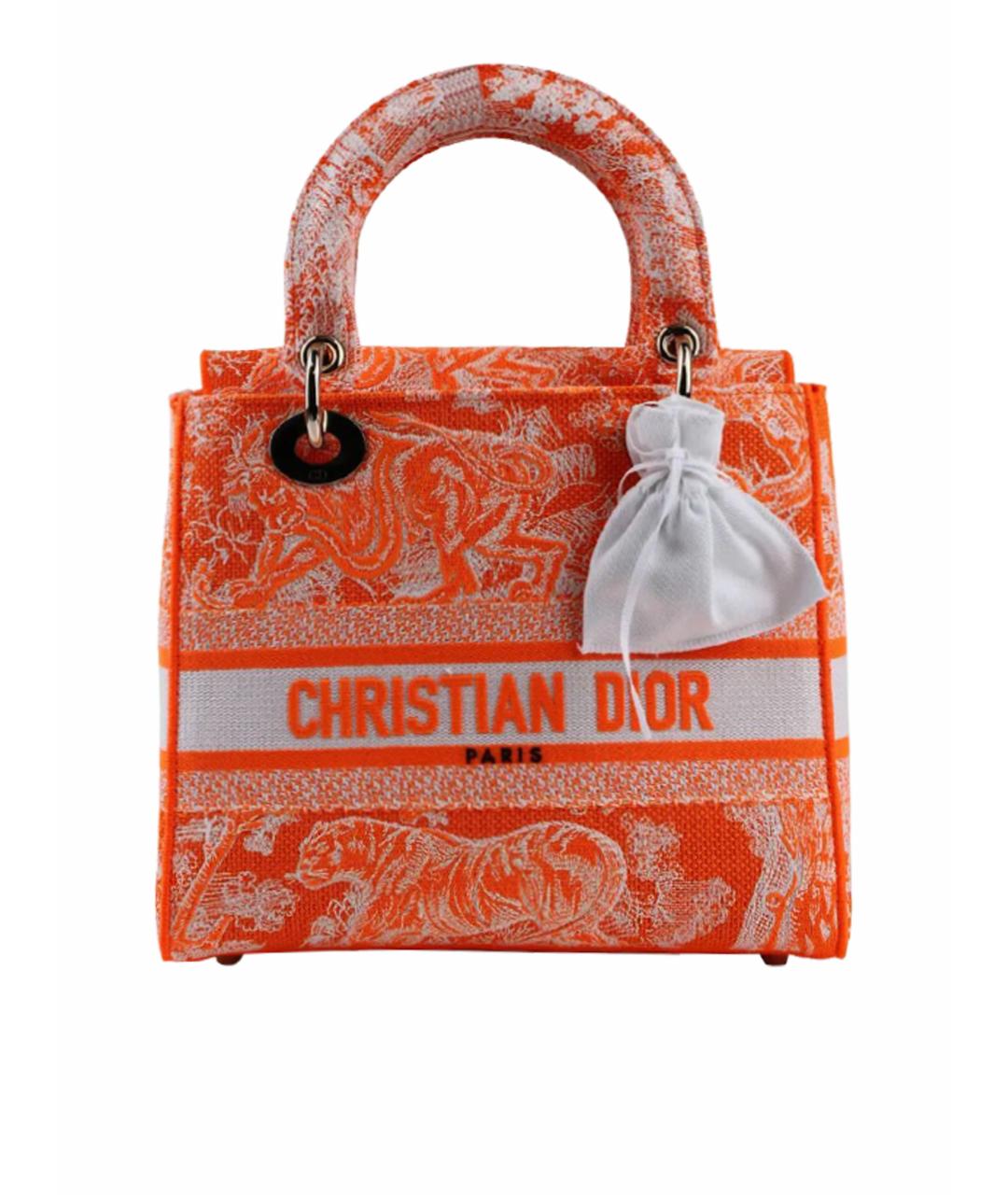 CHRISTIAN DIOR Оранжевая сумка с короткими ручками, фото 1