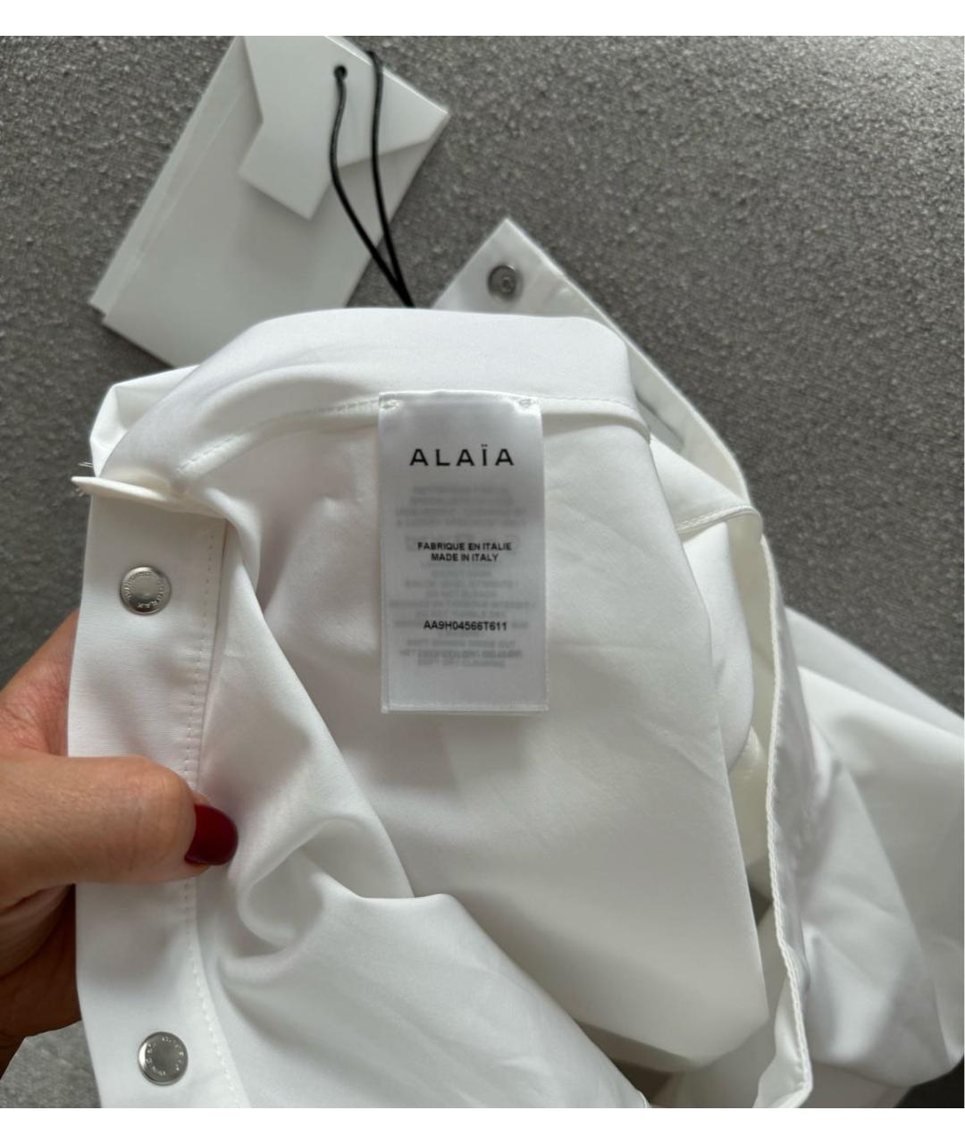 ALAIA Белая хлопковая блузы, фото 6