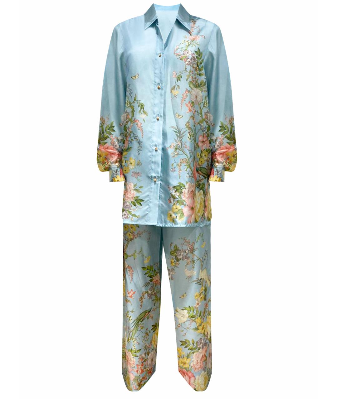 ZIMMERMANN Голубой шелковый костюм с брюками, фото 1