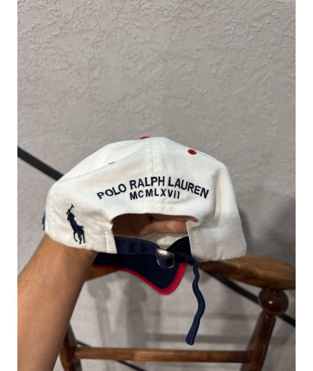 POLO RALPH LAUREN Белая хлопковая кепка/бейсболка, фото 3