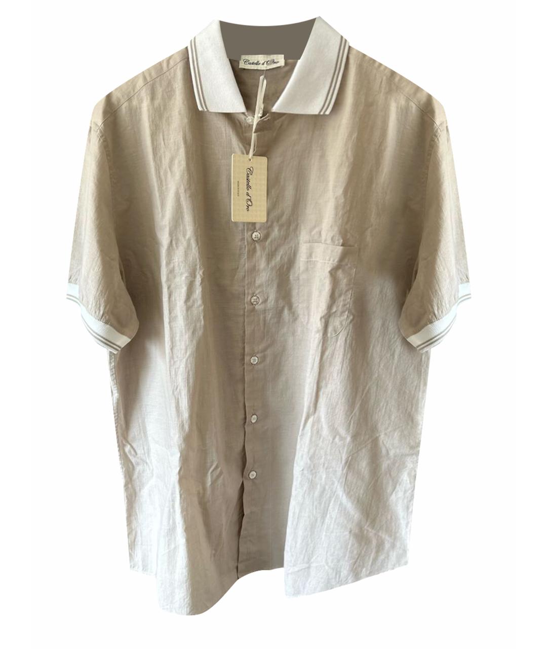 Castello d'Oro Бежевая хлопковая кэжуал рубашка, фото 1