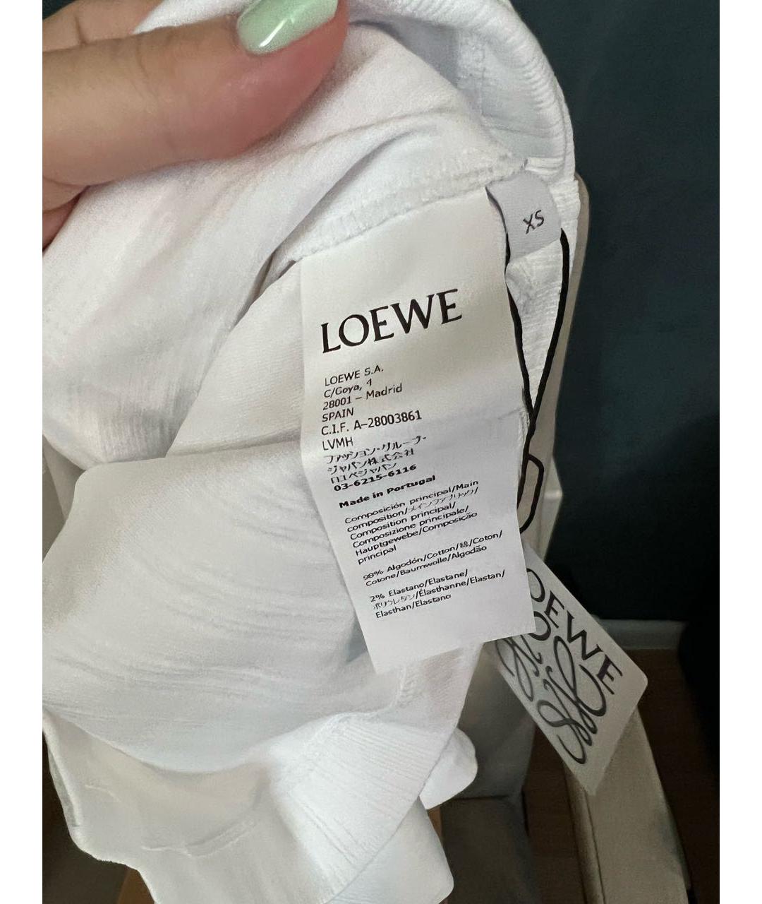 LOEWE Белая хлопковая футболка, фото 5