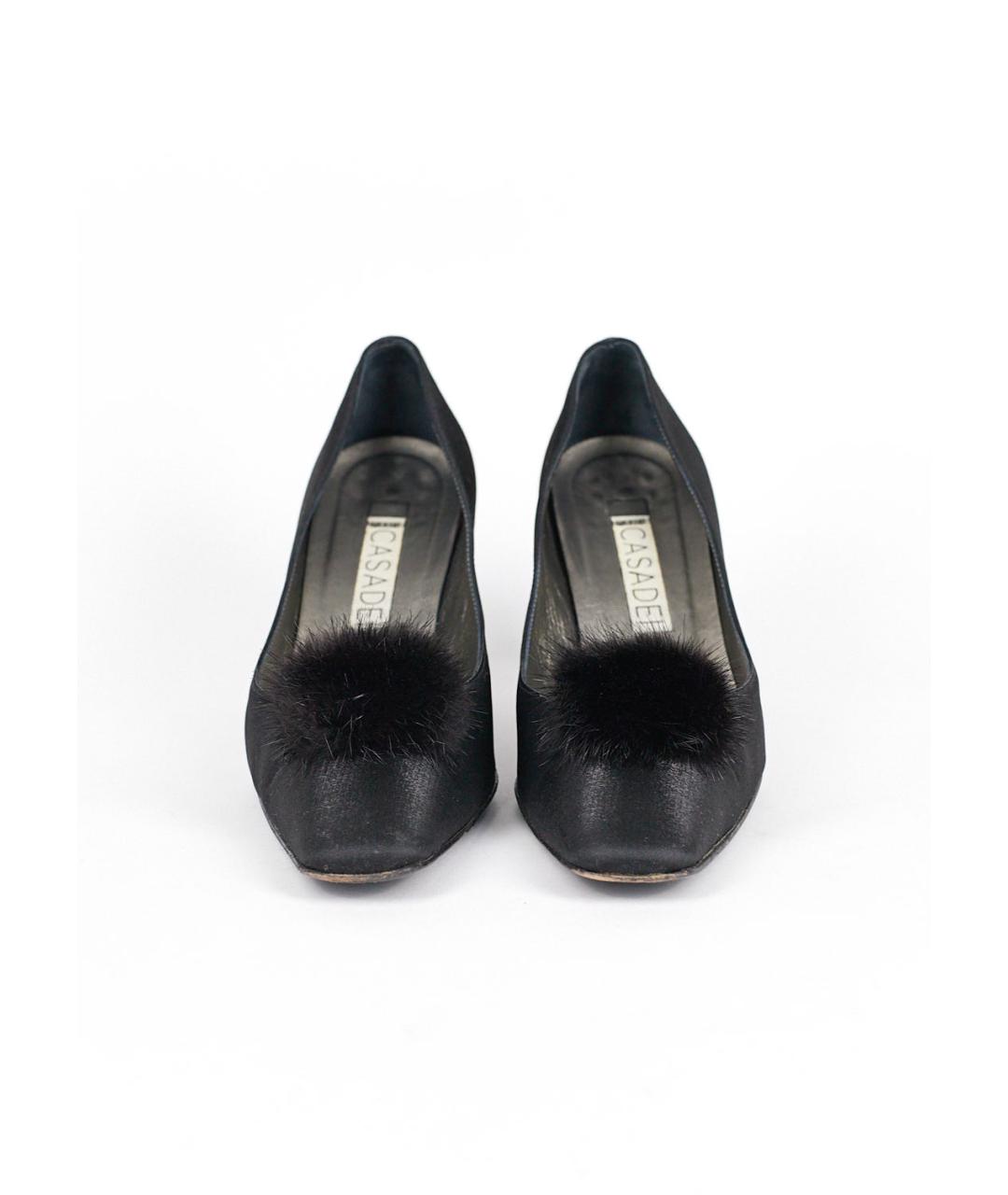 CASADEI Черные текстильные туфли, фото 2