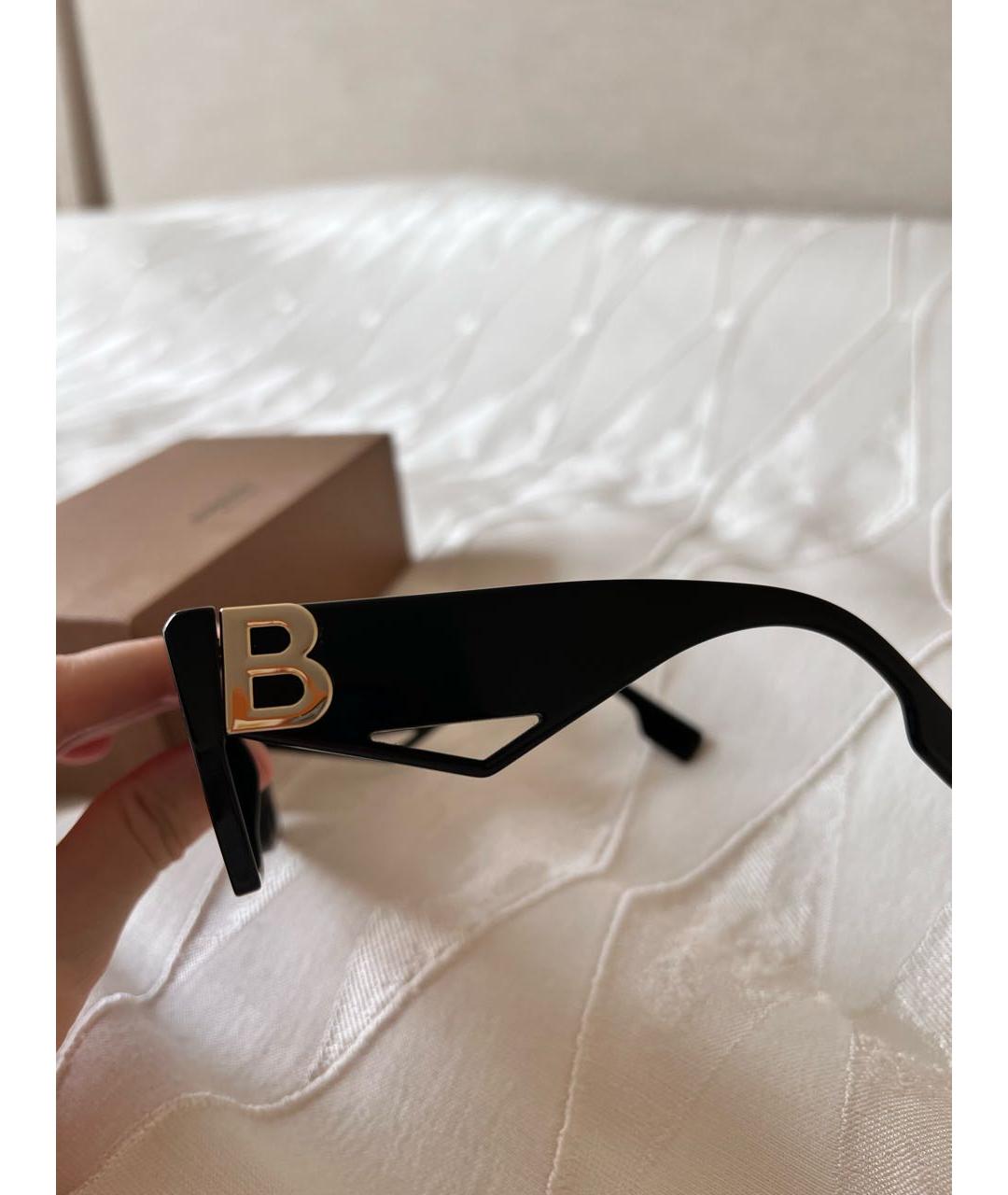 BURBERRY Черные пластиковые солнцезащитные очки, фото 5